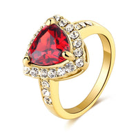 Women Romantic Red Austrian Crystal Lover Finger Ring - sparklingselections