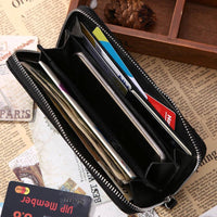 New Women Leather Zipper Long Stylish Wallet - sparklingselections