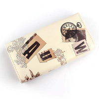 New Women Flower Tower Pattern Printed Leather Wallet - sparklingselections