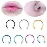New Stylish Fake Nose Lip C Clip Rings for Women - sparklingselections
