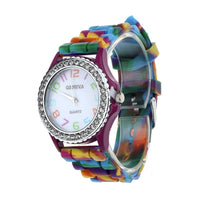 New Women Silicone Crystal Analog Wrist Watch - sparklingselections