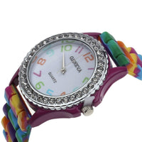 New Women Silicone Crystal Analog Wrist Watch - sparklingselections