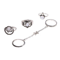 5 Pcs/Set Hollow Flower Crystal Ring Wedding Ring Jewelry Sets Anniversary/ Engagement/ Gift/ Party - sparklingselections