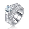 White Bling Clear Silver Cubic Zirconia Party Lover's Ring