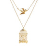 New Fashion Environmental Alloy Bird Cage Double Necklace and chain