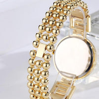 Women Fashion Gold Stainless Steel Bracelet Wrist Watch Wedding Party Jewelry - sparklingselections