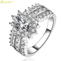 Fashion Crystal Silver Cubic Zirconia Band Ring - sparklingselections