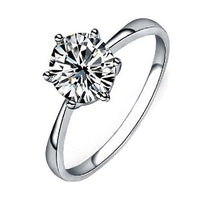 Clear Zircon Inlaid Wedding Bridal Engagement Ring - sparklingselections