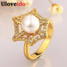 Rhinestone Copper Silver Color Ring for Women