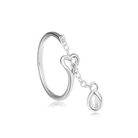 Adjustable Silver Color Water Droplets Ring For Women - sparklingselections