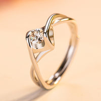 Silver Angel Kiss Hollow Adjustable Open Ring For Women - sparklingselections