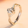 Silver Angel Kiss Hollow Adjustable Open Ring For Women