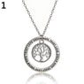 Unisex Antique Silver Tone Symbolic Round Pendant Necklace