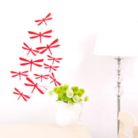 3D Wall Sticker Dragonfly Shape Decoration Home Party PVC Art Decal 12pcs - sparklingselections