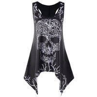 New Fashion skull printed Sexy Sleeveless Dress - sparklingselections