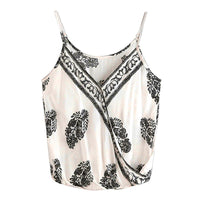 New Women Summer Leaf Printed Deep-V Sleeveless Top - sparklingselections