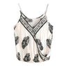 New Women Summer Leaf Printed Deep-V Sleeveless Top