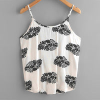 New Women Summer Leaf Printed Deep-V Sleeveless Top - sparklingselections