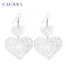 Lovely Double Heart Dangle Long Earrings For Women