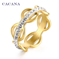 Golden Circle Titanium Stainless Steel Rings For Women - sparklingselections