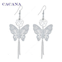 Fashionable Butterfly Dangle Long Earrings For Girls - sparklingselections