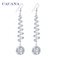 Spiral Spring With A Ball Dangle Long Earrings For Women - sparklingselections