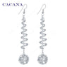 Spiral Spring With A Ball Dangle Long Earrings For Women