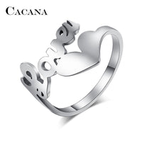 Hollow Love Heart Titanium Rings For Women - sparklingselections