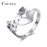 Hollow Love Heart Titanium Rings For Women