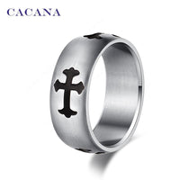 Cross Symbol Titanium Stainless Steel Rings For Women - sparklingselections