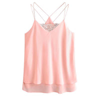 New Women Sleeveless Trimmed Tank Tops - sparklingselections