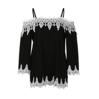 New women styish Lace Off Shoulder Casual Tops - sparklingselections