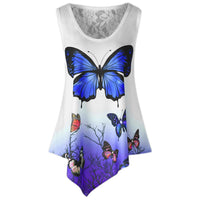 New Fashion Women Asymmetrical Butterfly Printed Dress - sparklingselections