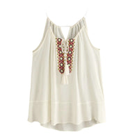 New Women Neck Embroidered Cami Summer Tops - sparklingselections