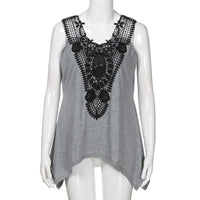 New Women Sleeveless V Neck Lace Trim Tank Top - sparklingselections