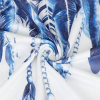 New Women Blue Feather Printing Sleeveless Top - sparklingselections