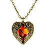 Red Hearts Angel Wings Shape Pendant Necklace For Women