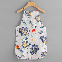 New Women Floral Casual Sleeveless Crop Vest Top - sparklingselections