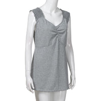 New Women Solid Sleeveless V Neck Summer Top - sparklingselections