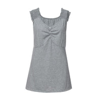 New Women Solid Sleeveless V Neck Summer Top - sparklingselections