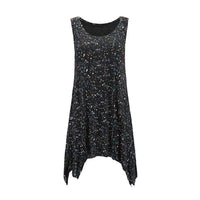New Women O Neck Dot Printing Summer Sleeveless dress - sparklingselections