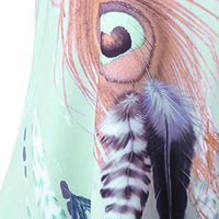 New women Loose Sleeveless Feather Printed top - sparklingselections