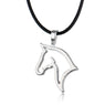 Horse Head Animal Heart Charm Pendant Necklace Women