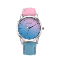 Fashion Rainbow Leather Band Analog Quartz Wrist Watch - sparklingselections