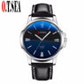 Faux Leather Blue Ray Sports Quartz Wrist Watch