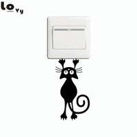 Cat Hanging From Light Switch Sticker Wall Stickers For Kids Room - sparklingselections