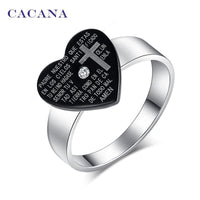 Heart The CrossTitanium Stainless Steel Rings For Women - sparklingselections