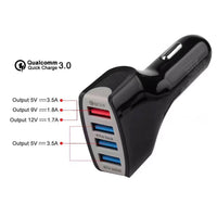 New Four USB Port Fast Car portable Charge for smart phone - sparklingselections