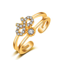 Gold Color Flower Adjustable Rings For Women - sparklingselections