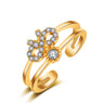 Gold Color Flower Adjustable Rings For Women